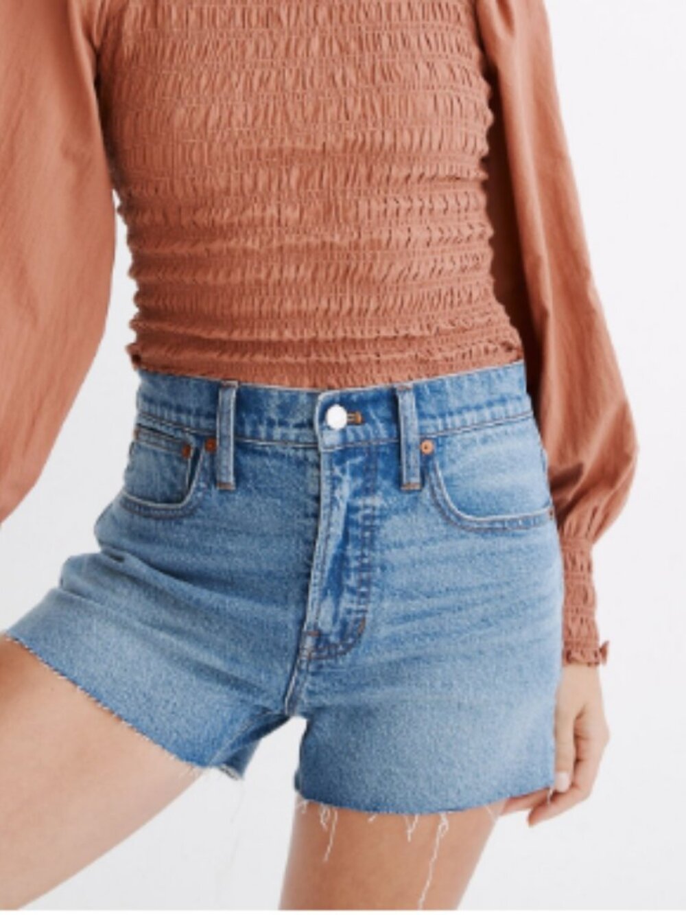 Madewell Size 26 The Perfect Jean Short Burnett Wash Tencel Cutoff Denim Blue